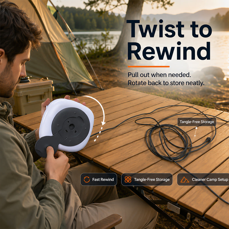 10m Manual Cable Reel Hub for Starlink Mini